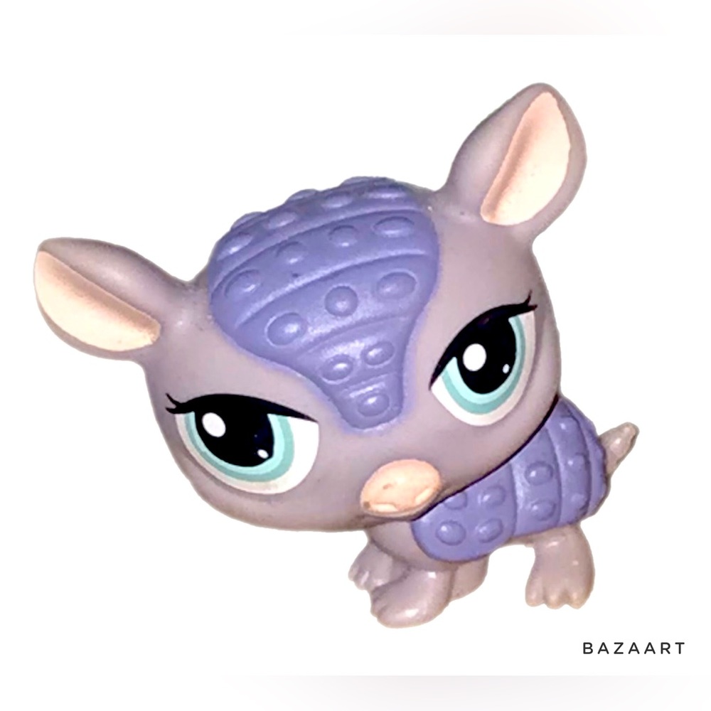 LPS ARMADILLO #1379 Pink Purple European Authentic Littlest Pet Shop Hasbro LPS